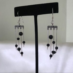 Aura Stella Shackled in Obsidian Earrings